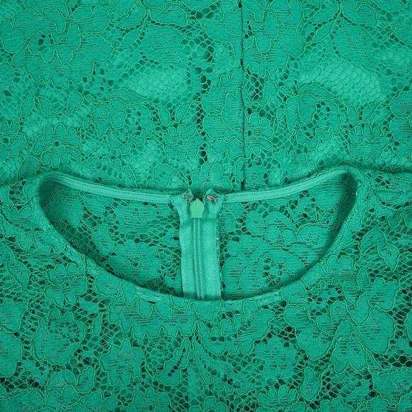 NWT $155 Lauren Ralph Lauren Green Flutter Sleeve Lace Dress Size 4 - Picture 3 of 5